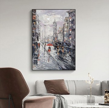 150の主題の芸術作品 Painting - パリのストリートシーン03 都市景観テクスチャ